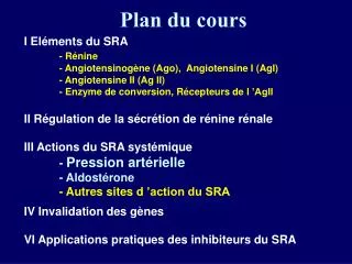 plan du cours