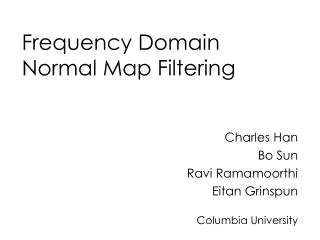 Frequency Domain Normal Map Filtering