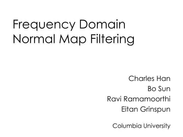 frequency domain normal map filtering