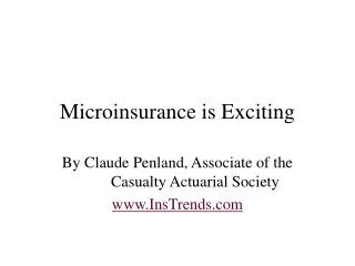 Microinsurance PowerPoint Presentation
