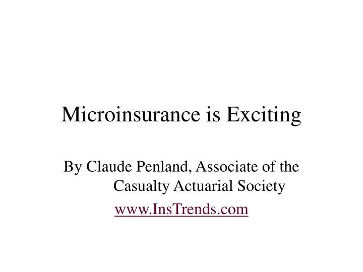 microinsurance is exciting