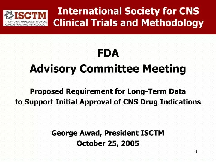 international society for cns clinical trials and methodology