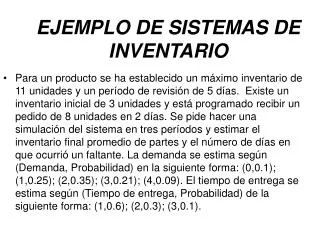ejemplo de sistemas de inventario