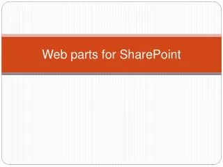 Web parts for SharePoint