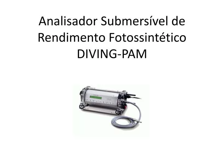 analisador submers vel de rendimento fotossint tico diving pam