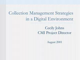Collection Management Strategies in a Digital Environment