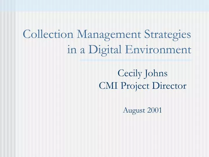 collection management strategies in a digital environment