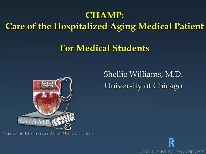 champ care of the hospitalized aging medical patient for medical students