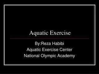 Aquatic Exercise