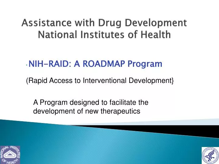 assistance with drug development national institutes of health