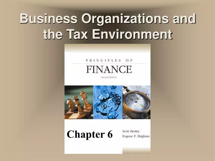 business organizations and the tax environment