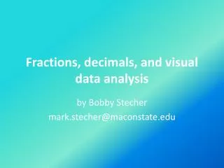Fractions, decimals, and visual data analysis
