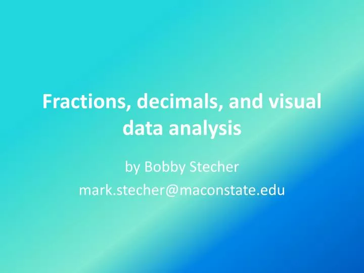 fractions decimals and visual data analysis