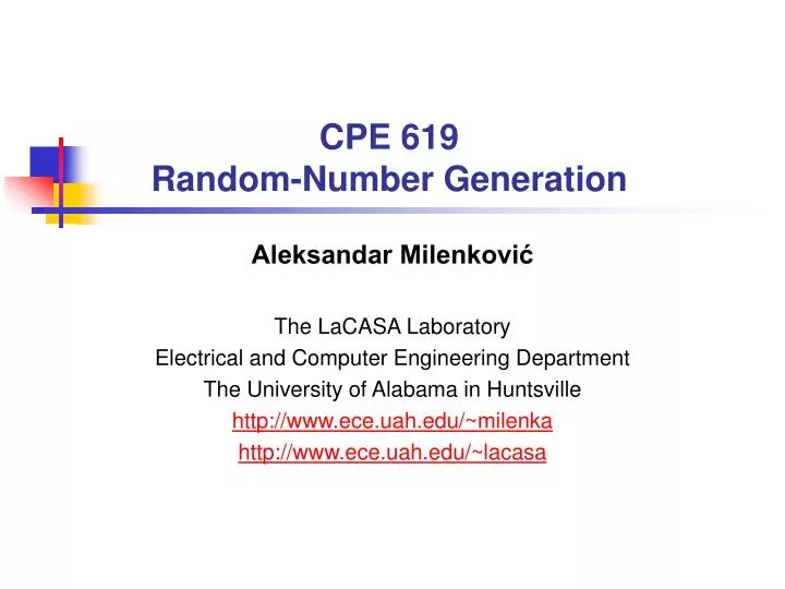 cpe 619 random number generation