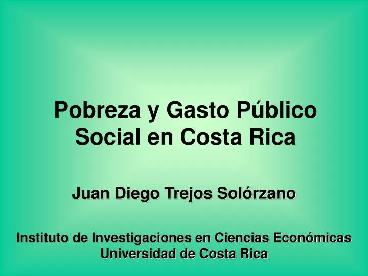 pobreza y gasto p blico social en costa rica