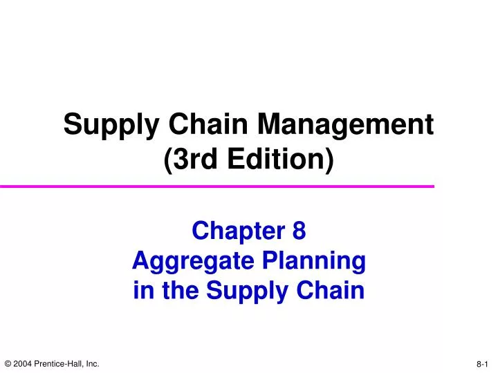 chapter 8 aggregate planning in the supply chain