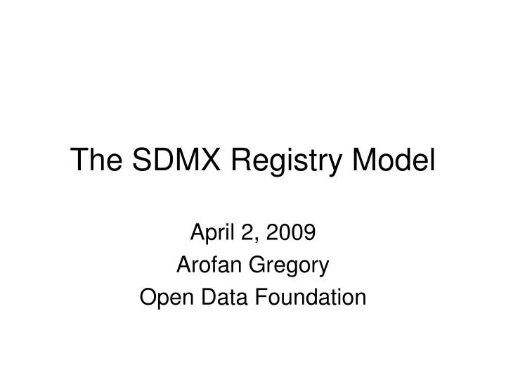 the sdmx registry model