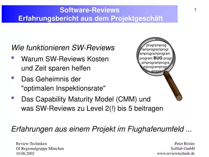 software reviews erfahrungsbericht aus dem projektgesch ft