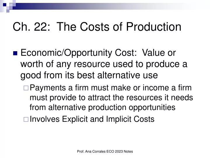 ch 22 the costs of production