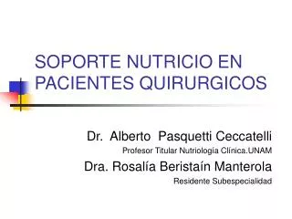 SOPORTE NUTRICIO EN PACIENTES QUIRURGICOS
