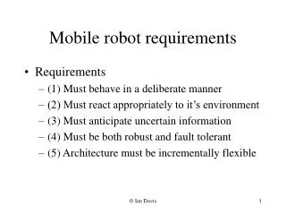 Mobile robot requirements