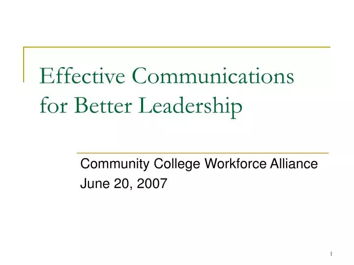 effective communications for better leadership