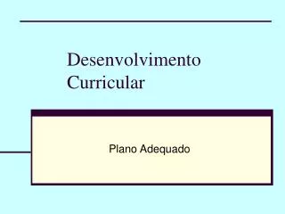 desenvolvimento curricular