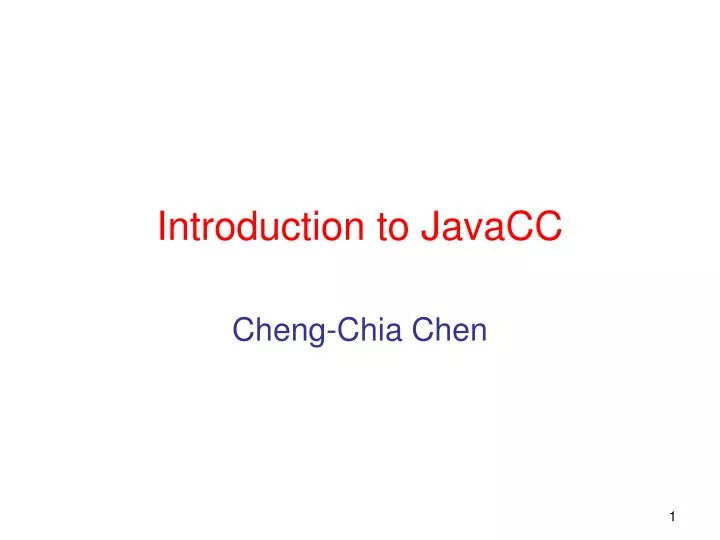 introduction to javacc