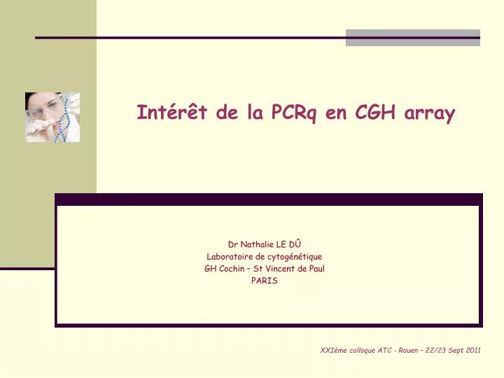 int r t de la pcrq en cgh array