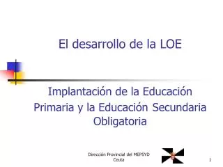 implantaci n de la educaci n primaria y la educaci n secundaria obligatoria