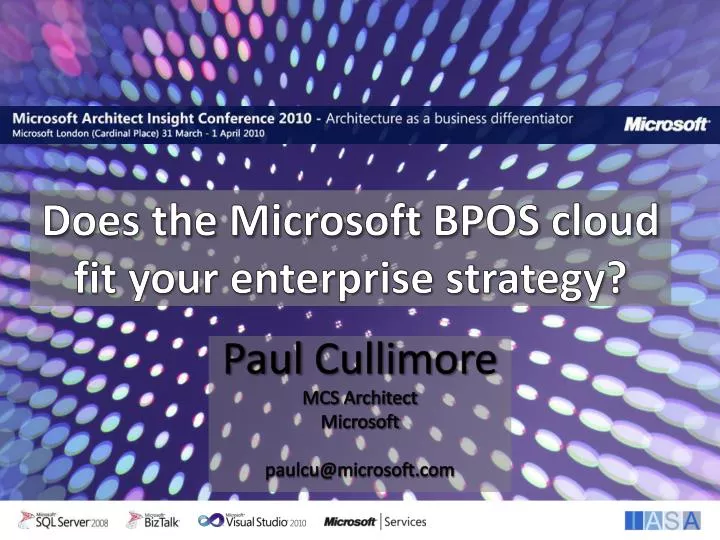 does the microsoft bpos cloud fit your enterprise strategy