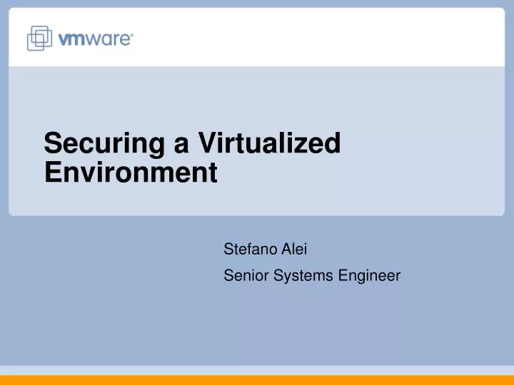 securing a virtualized environment