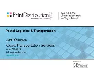 Postal Logistics &amp; Transportation