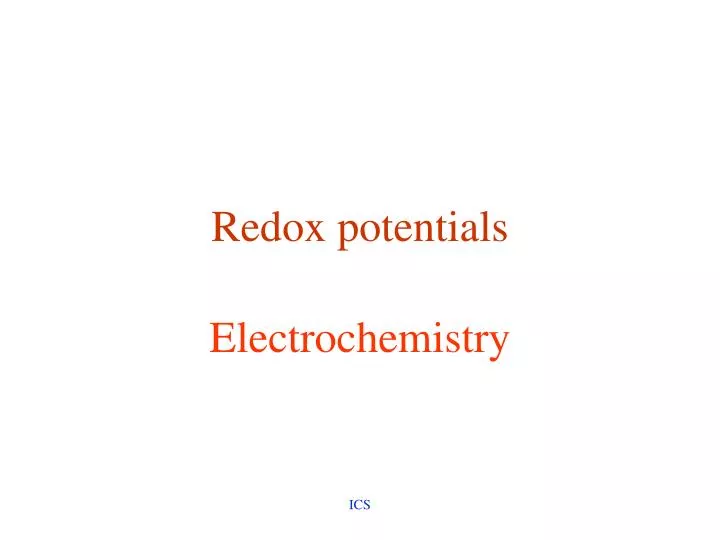 redox potentials
