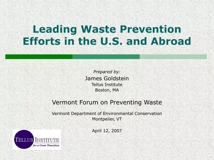 leading waste prevention efforts in the u s and abroad