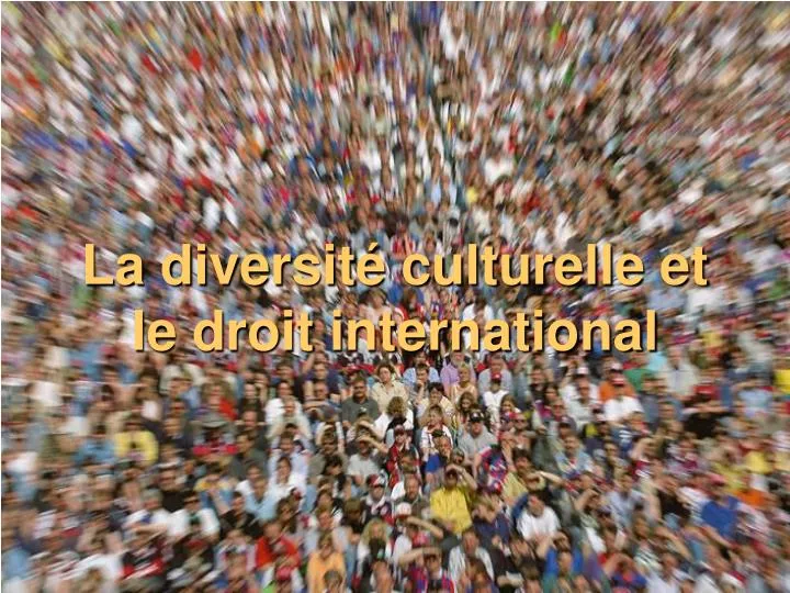 la diversit culturelle et le droit international