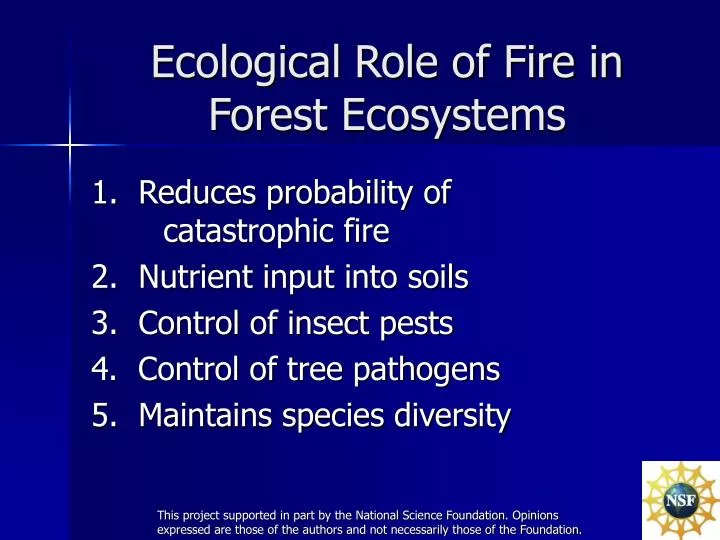 ecological role of fire in forest ecosystems