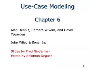 Use-Case Modeling Chapter 6