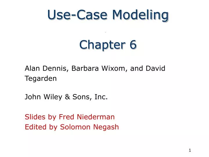 use case modeling chapter 6