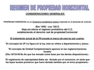 REGIMEN DE PROPIEDAD HORIZONTAL