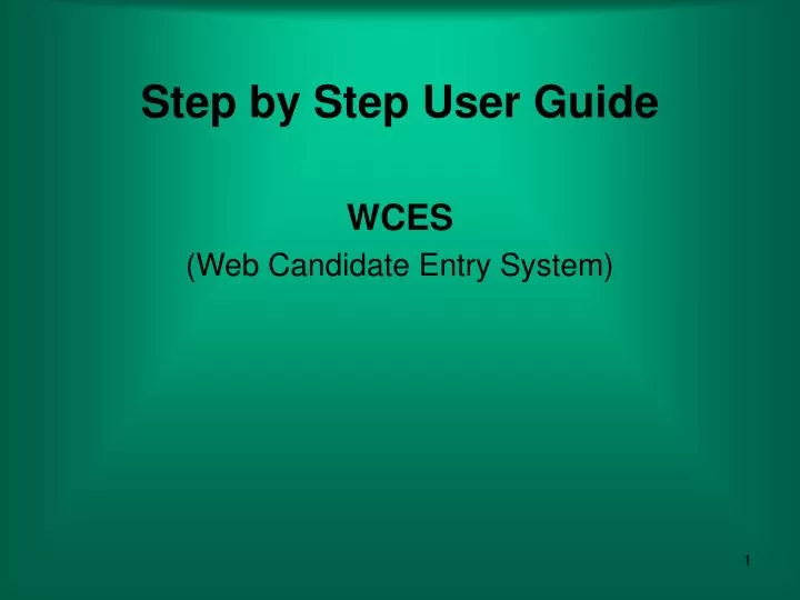 step by step user guide