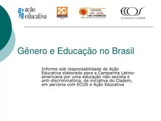 Gênero e Educação no Brasil