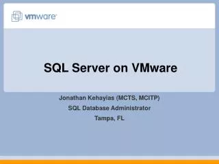 SQL Server on VMware