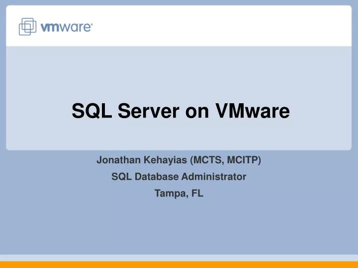 sql server on vmware