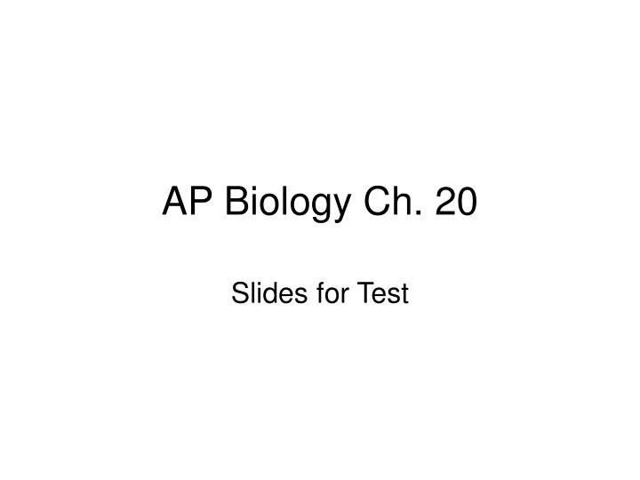 ap biology ch 20