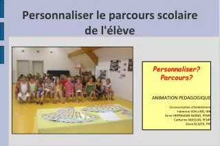 personnaliser le parcours scolaire de l l ve