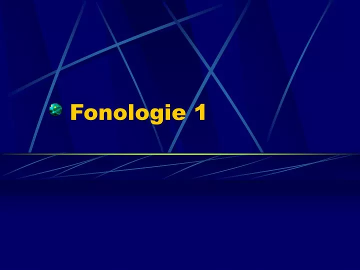 fonologie 1