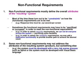 Non-Functional Requirements