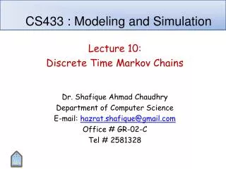 CS433 : Modeling and Simulation