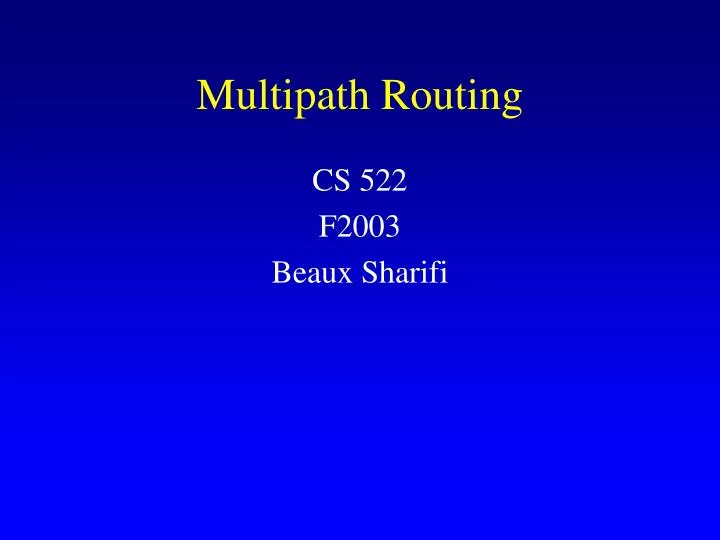 multipath routing